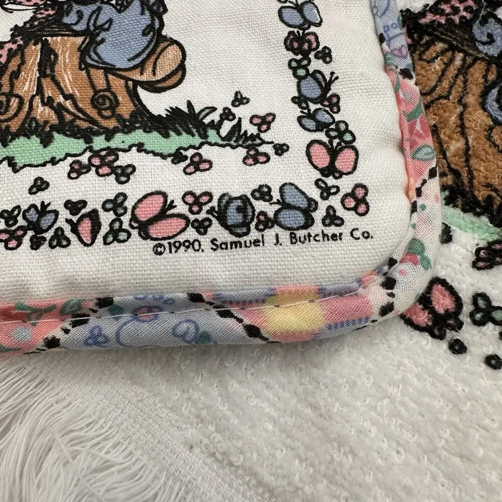 NOS! Vtg Precious Moments Kitchen Hand Towel Pot Holder Hot Pad Love One Another